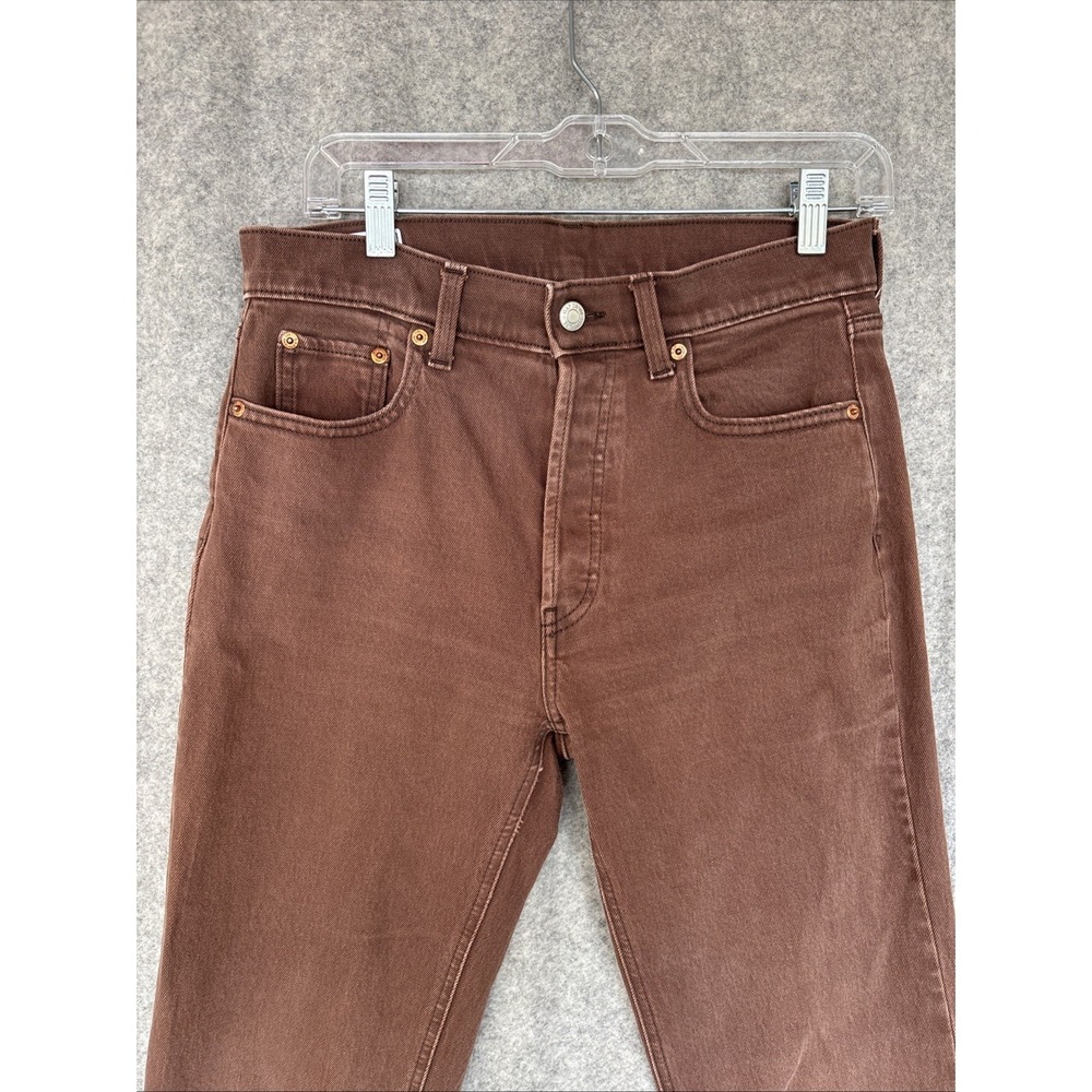 GAP Cheeky Straight Jeans Womens 28 Brown High Rise Raw Hem Button Fly Denim - Picture 4 of 16